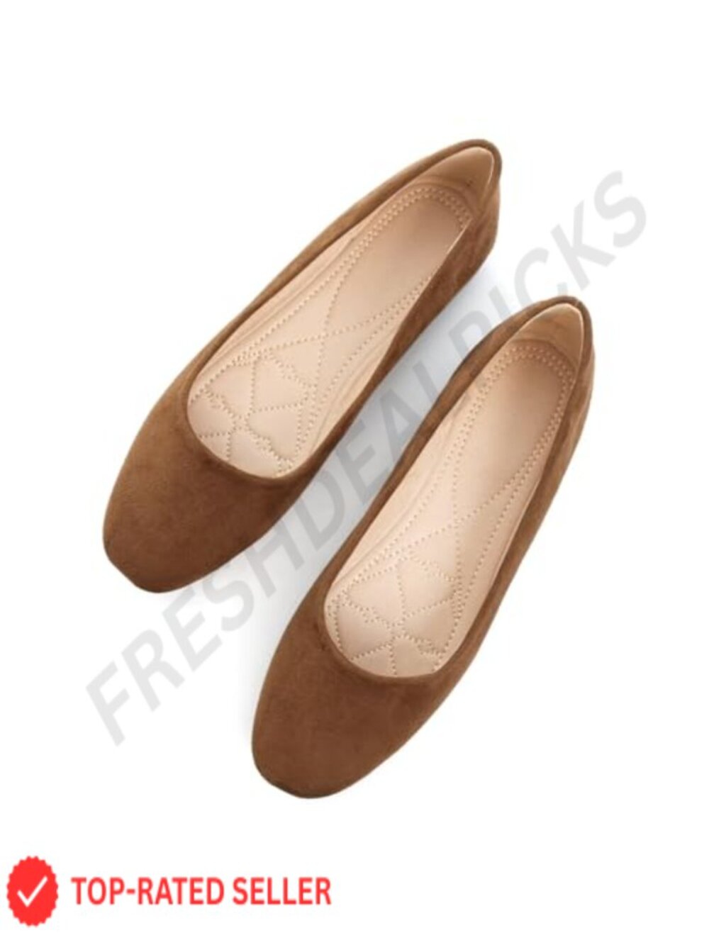 SAILING LU Women's Ballet Flats Vegan Square Toe Pull-On Comfort